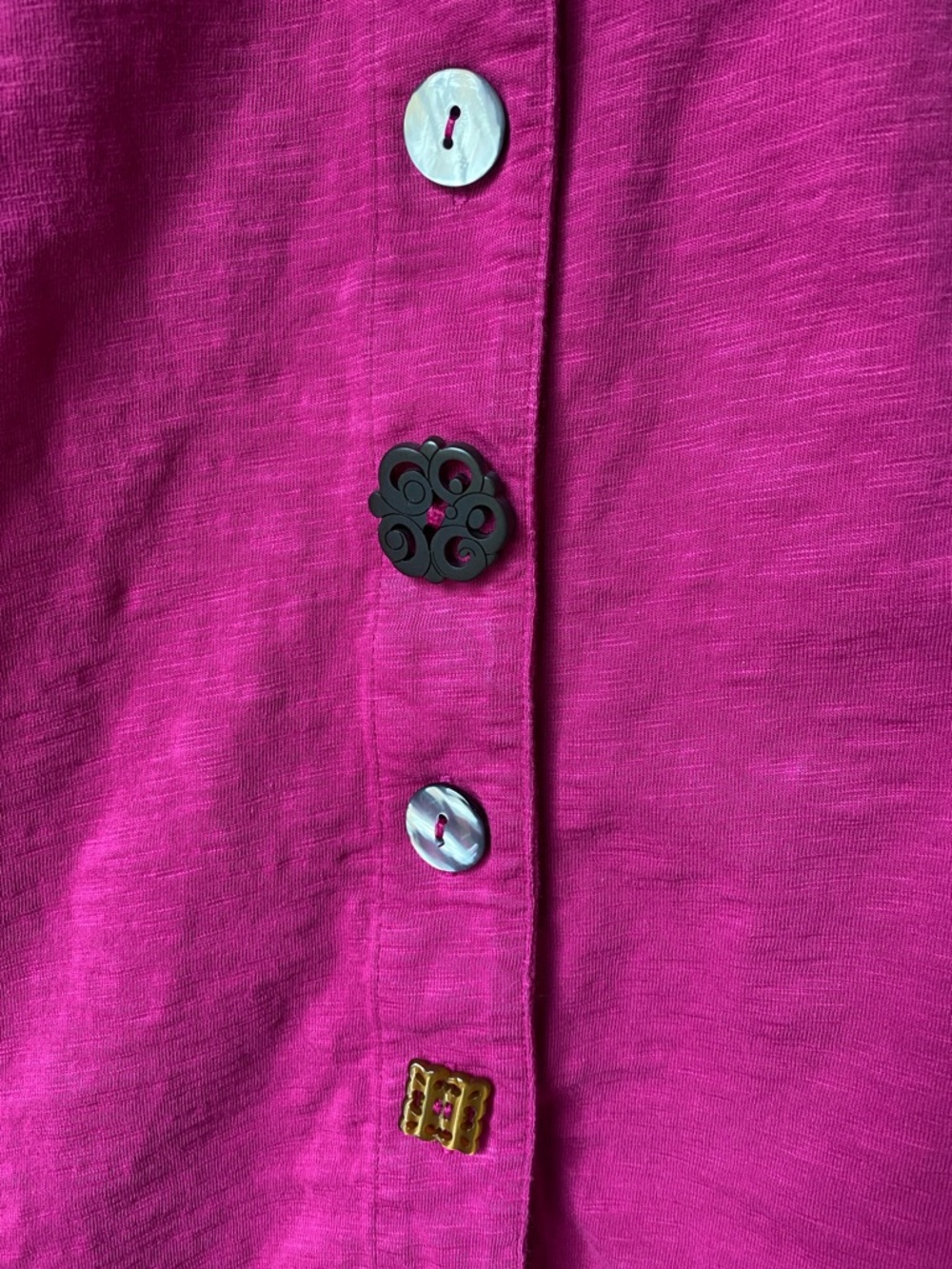 Soft Surroundings Sleeveless Button-Front Tunic in Magenta - Picture 4 of 4